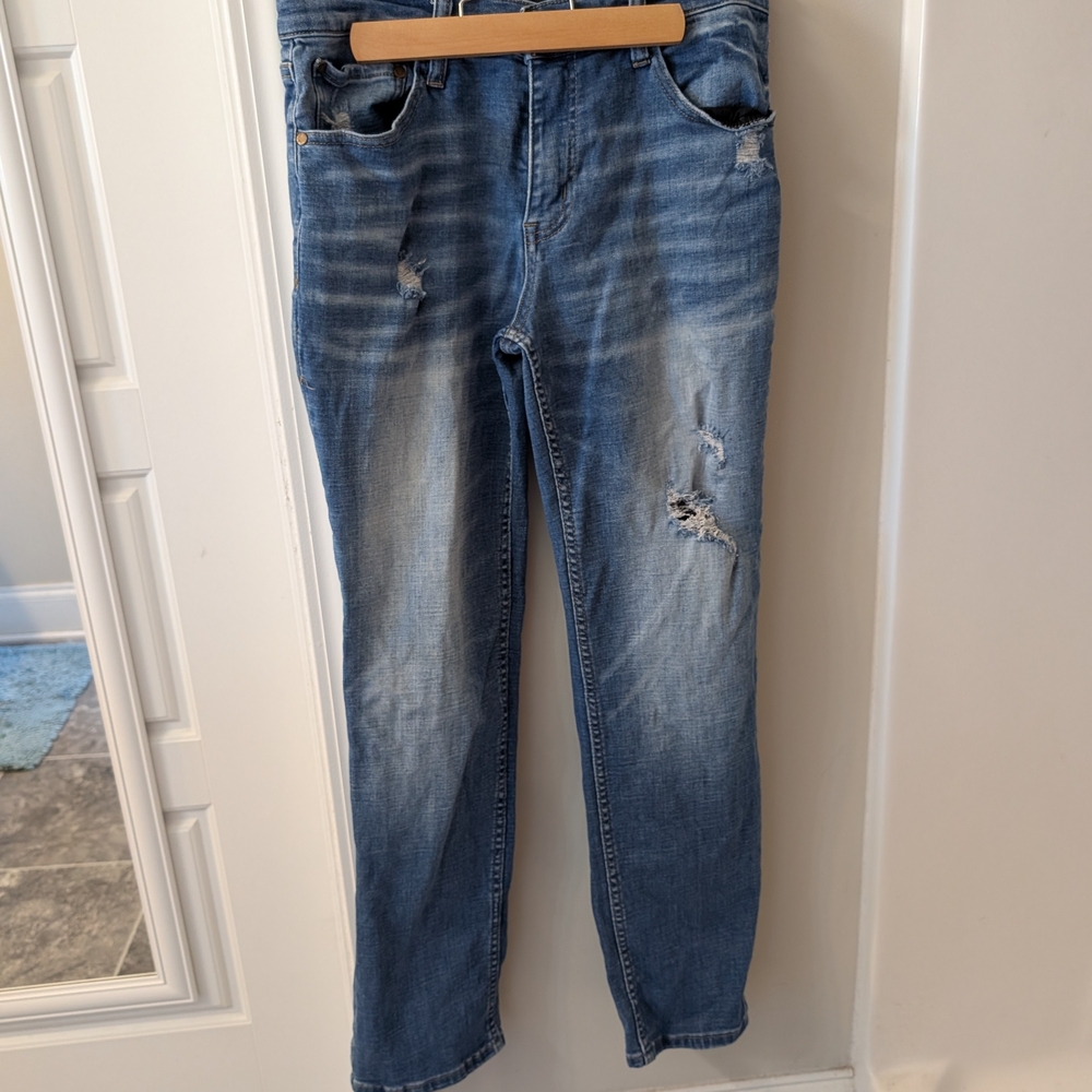 RSQ Slim Straight Jeans – Medium Wash Distressed Denim (30x30)